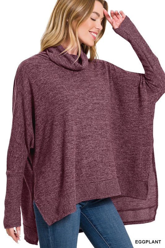 Snuggle Sweater in Eggplant