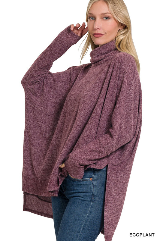 Snuggle Sweater in Eggplant