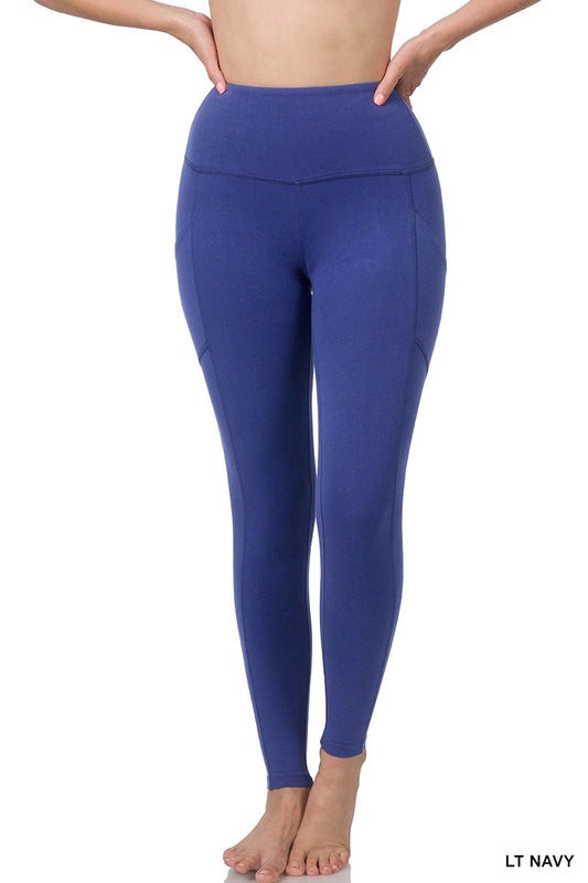 Leggings with Pocket in Light Navy