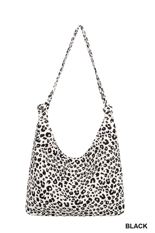 Leopard Tote in Black