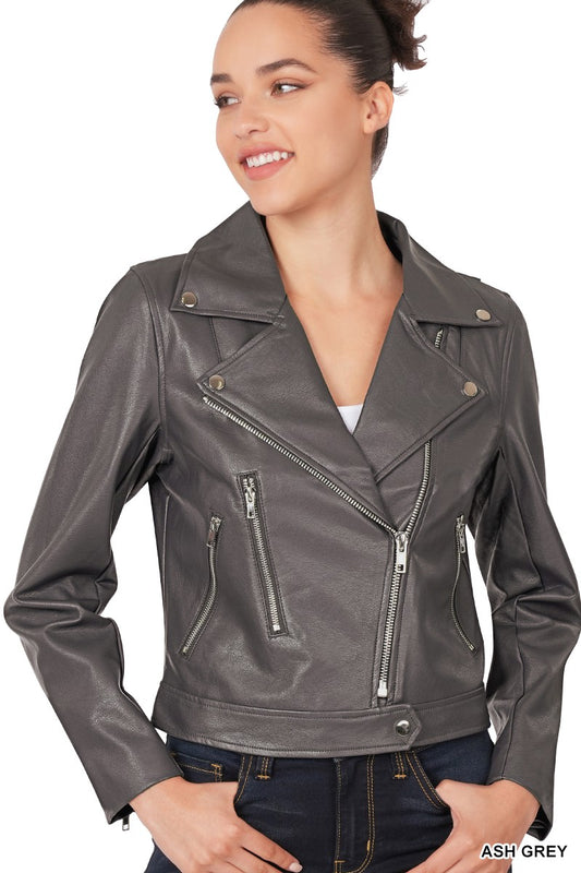 Vegan Leather Biker Jacket