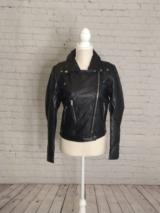 Vegan Leather Biker Jacket