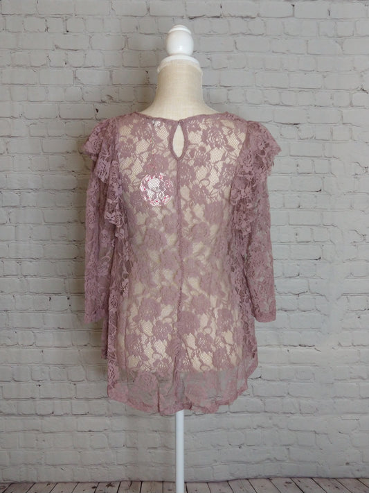 Sheer floral lace top