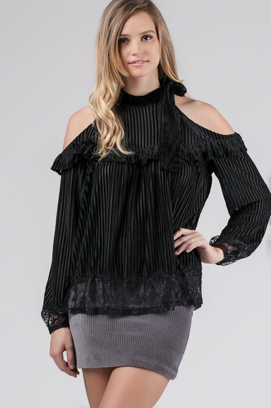 Velvet And Lace Top